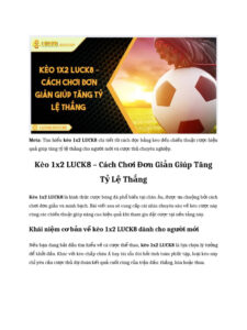 kèo cược 1X2 là gì